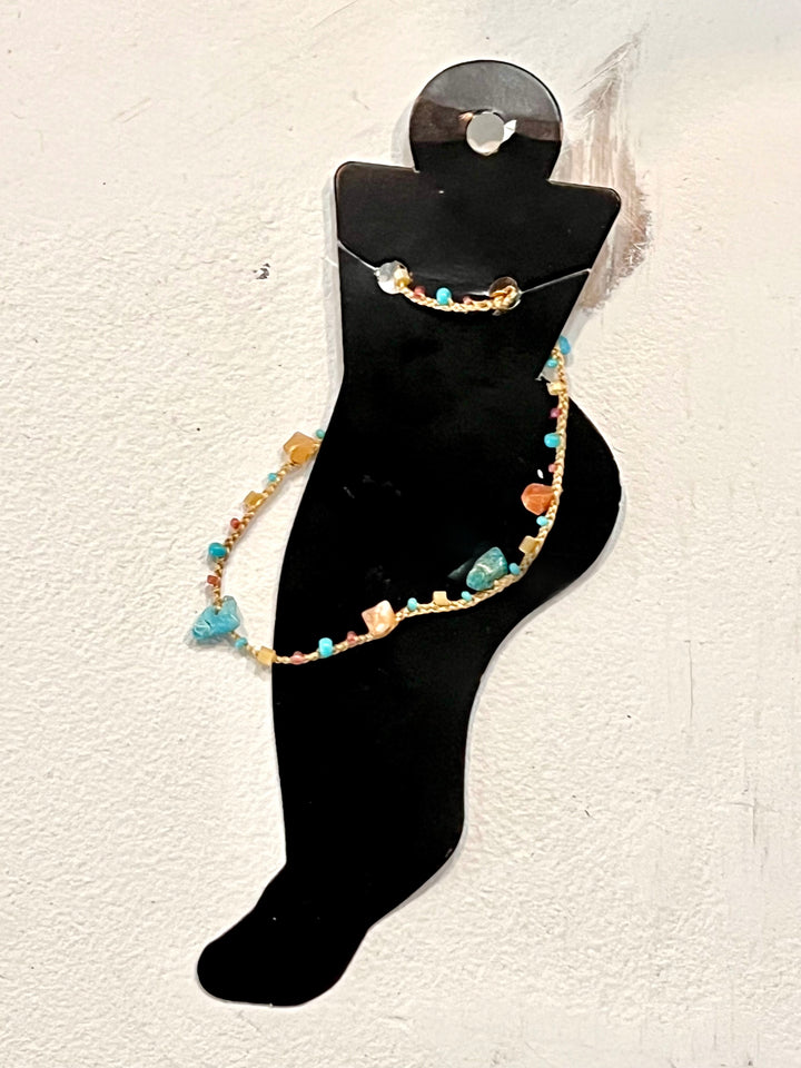 Ankle Bracelet Handmade Tiny Stones
