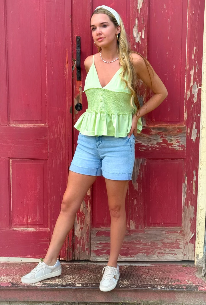 High Rise Cuffed Shorts
