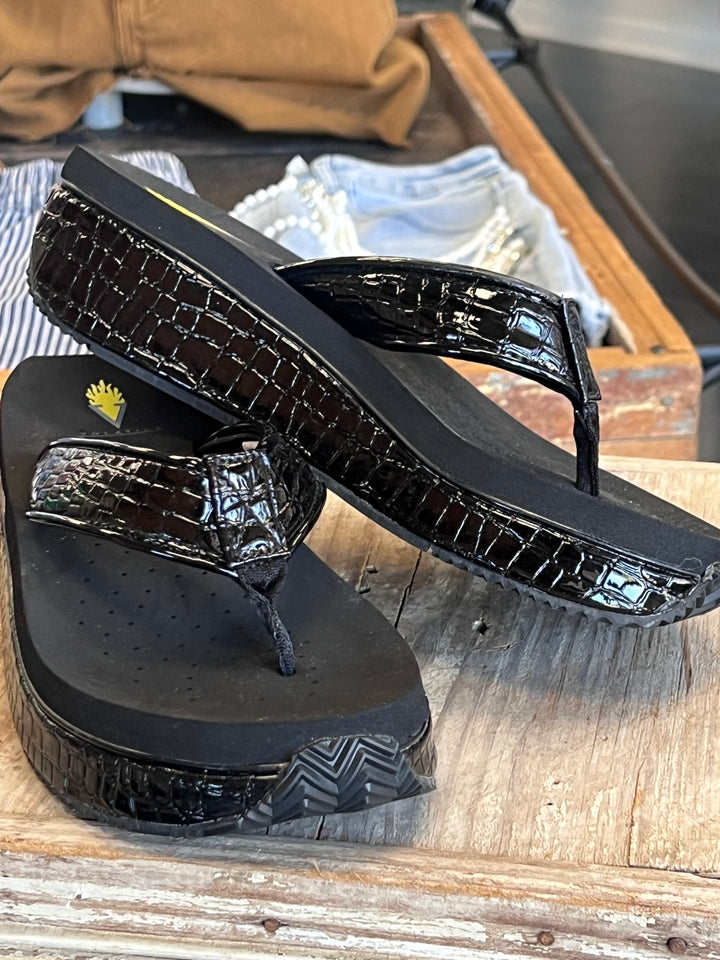 Mini Croco Wedge Sandal