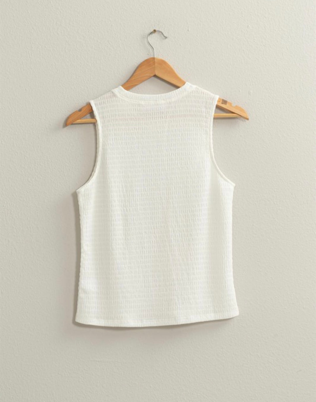 Sleeveless Relaxed Fit Top, Off White