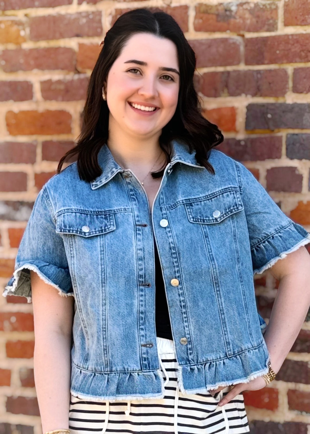 Ruffled Denim Jacket