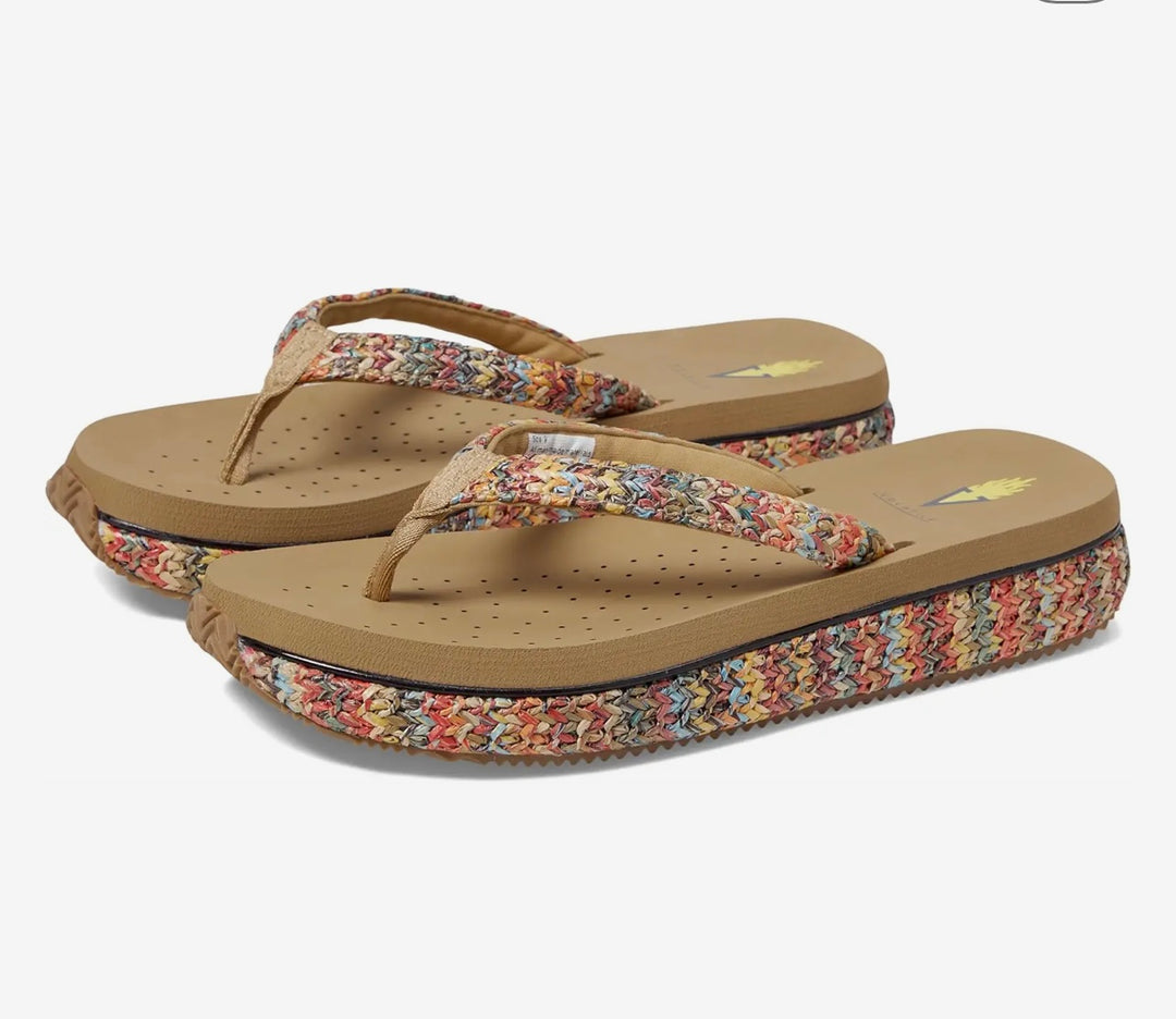 Palau Raffia Low Thong Sandal Multi