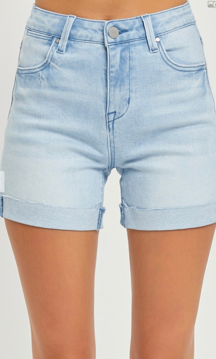 High Rise Cuffed Shorts
