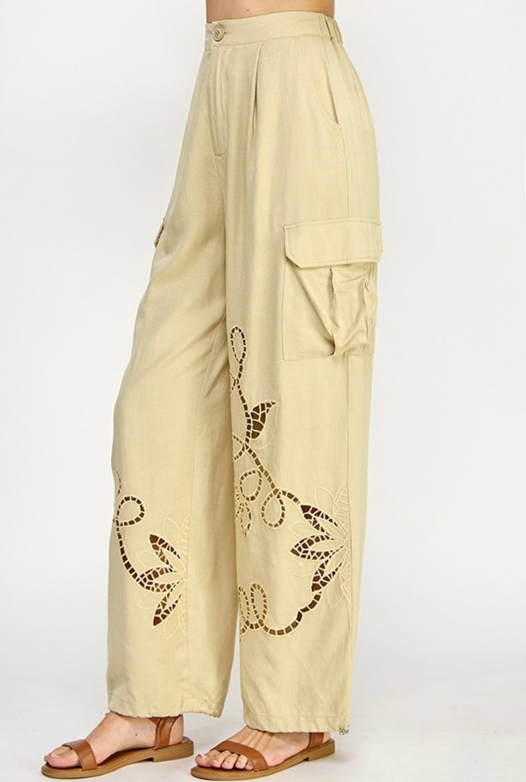 Laser Embroidery Cargo Pants