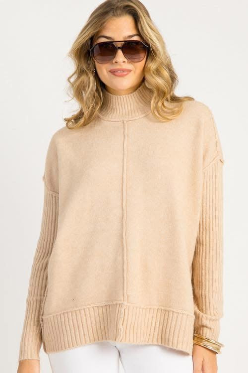 The Haven Knit Top in Beige