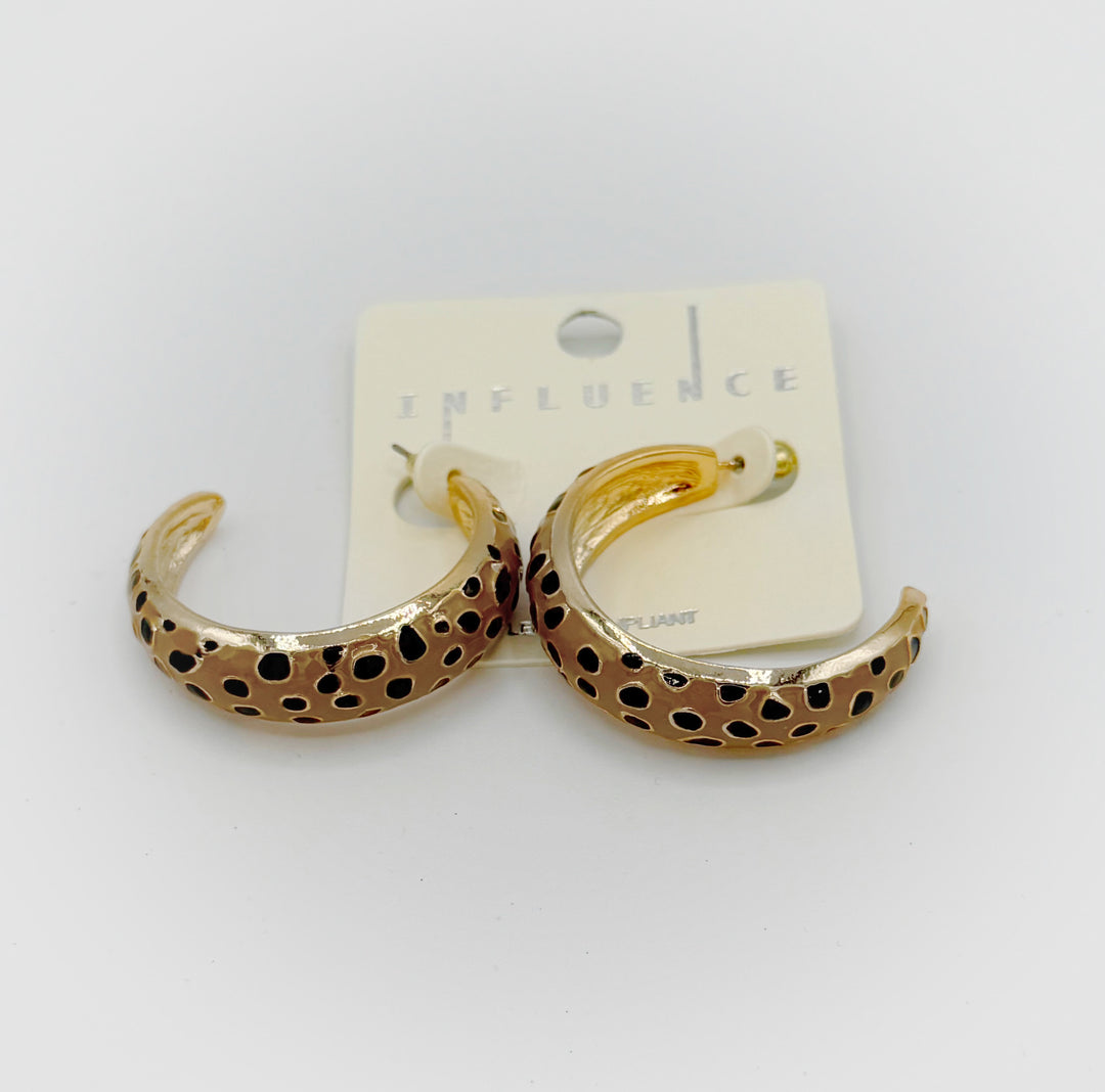 Cheetah hoop earrings