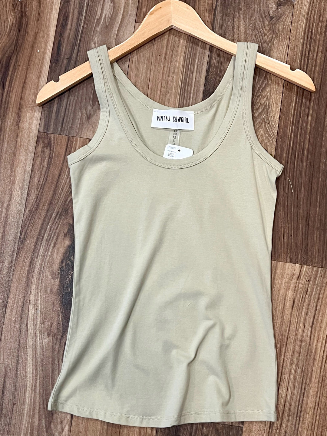 Soft Tank Top Green Khaki