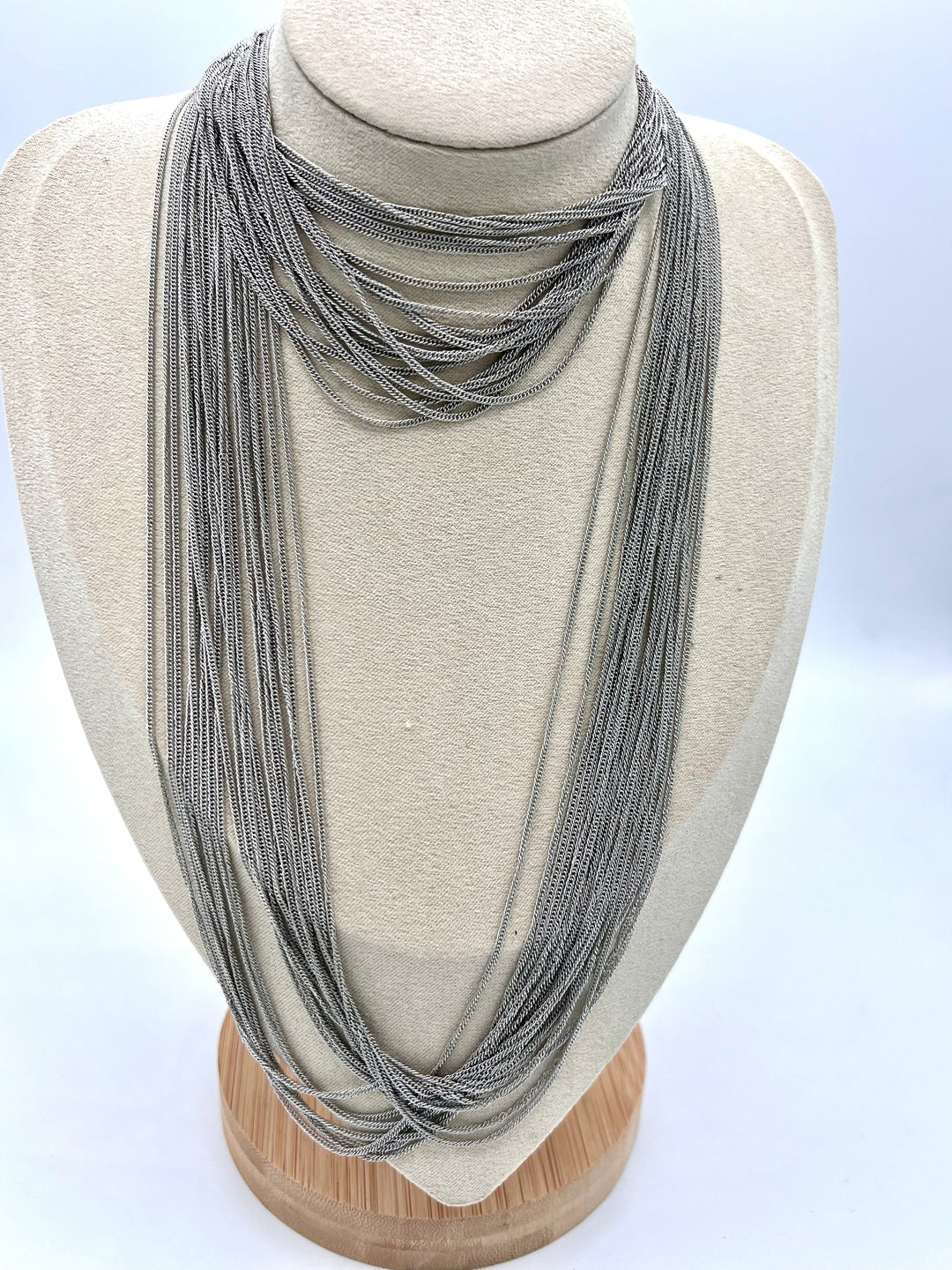 Multi Layered Necklace Silver