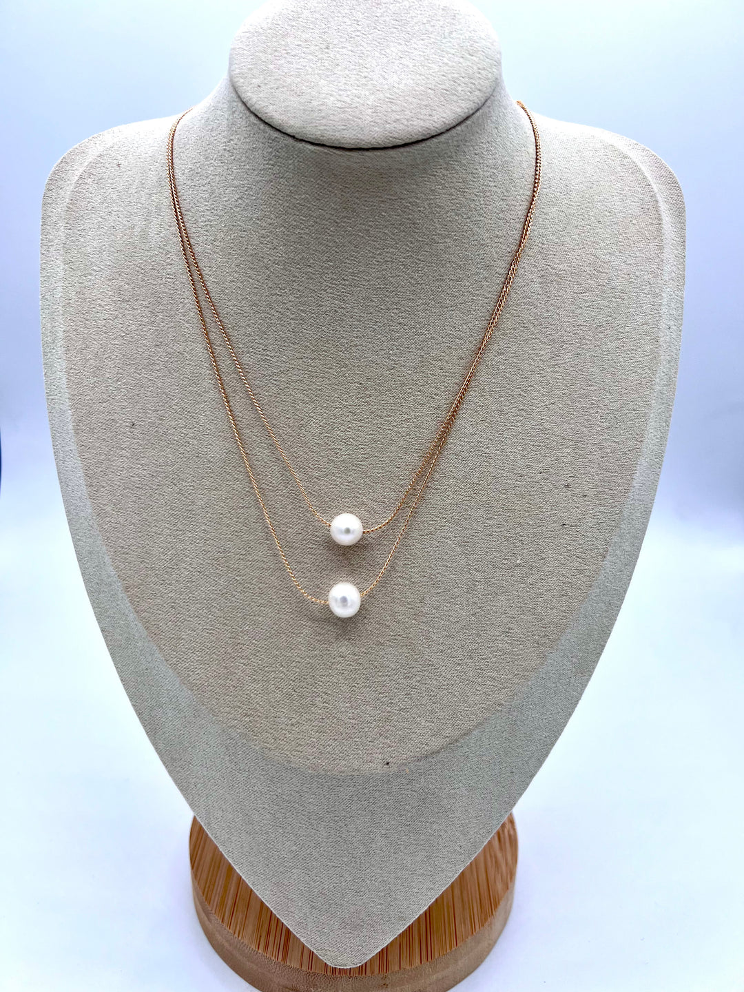 Double Layered Pearl Necklace Gold