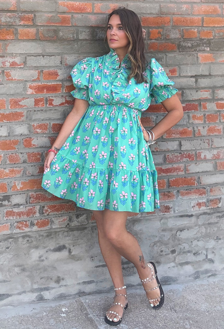 Ruffled Floral Babydoll Dress