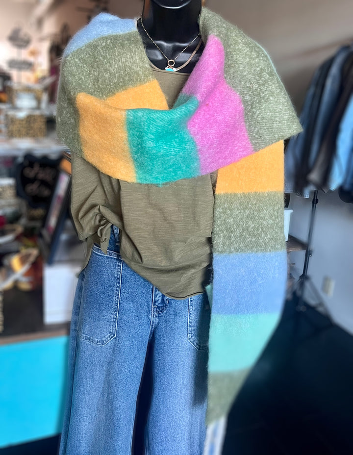 Multicolor Scarf greens, yellow