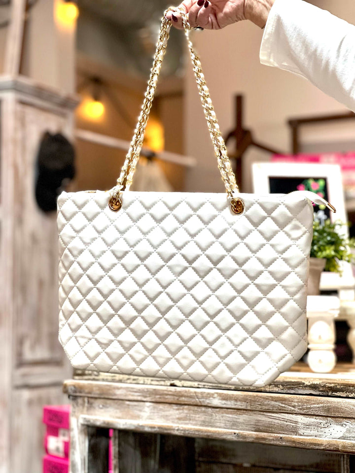 Ava Handbag Quilted White