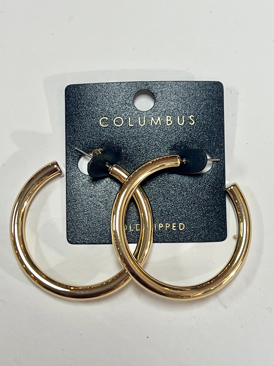 Shiny Gold Studded Hoop Earrings
