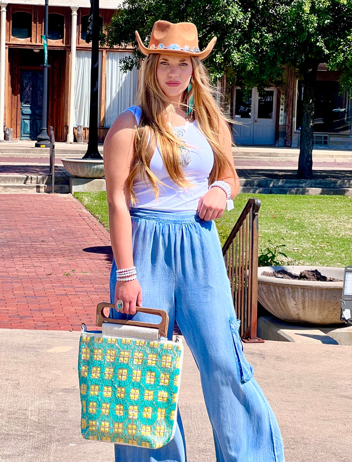 Caribbean Bound Handbag in Aqua