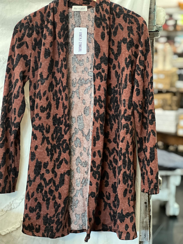 Staying Out All Night Leopard Cardigan