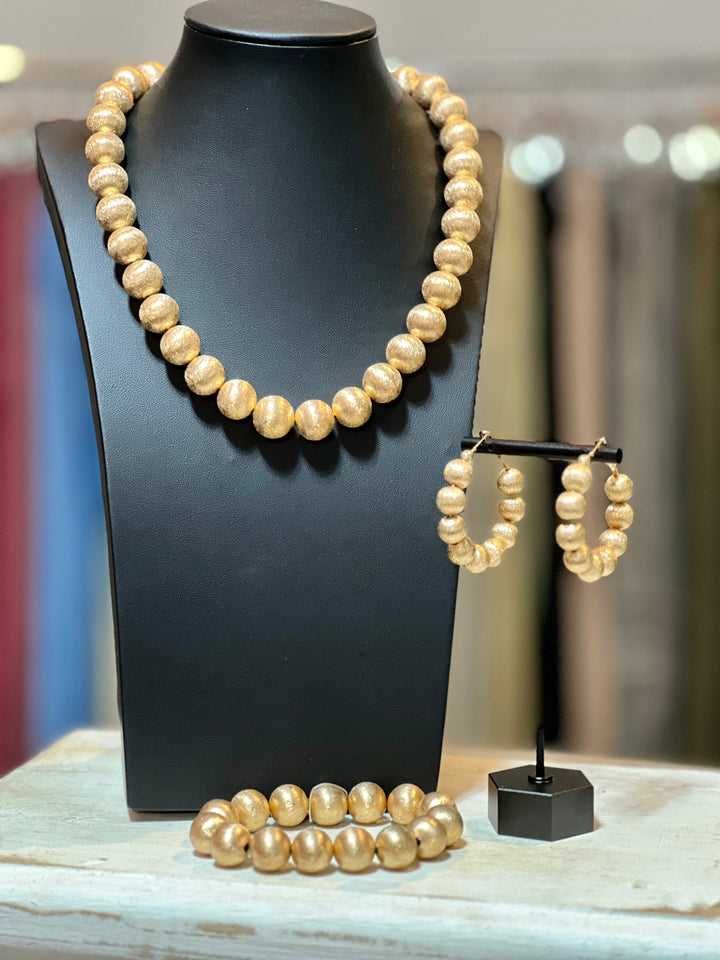 Large Gold Ball Necklace