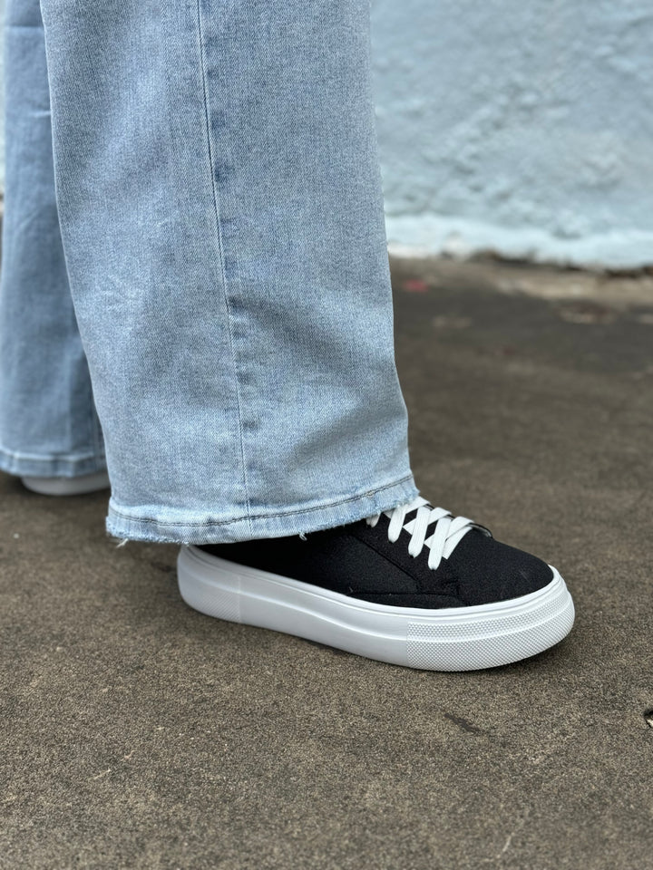 Glamorous Black Glitter Sneakers