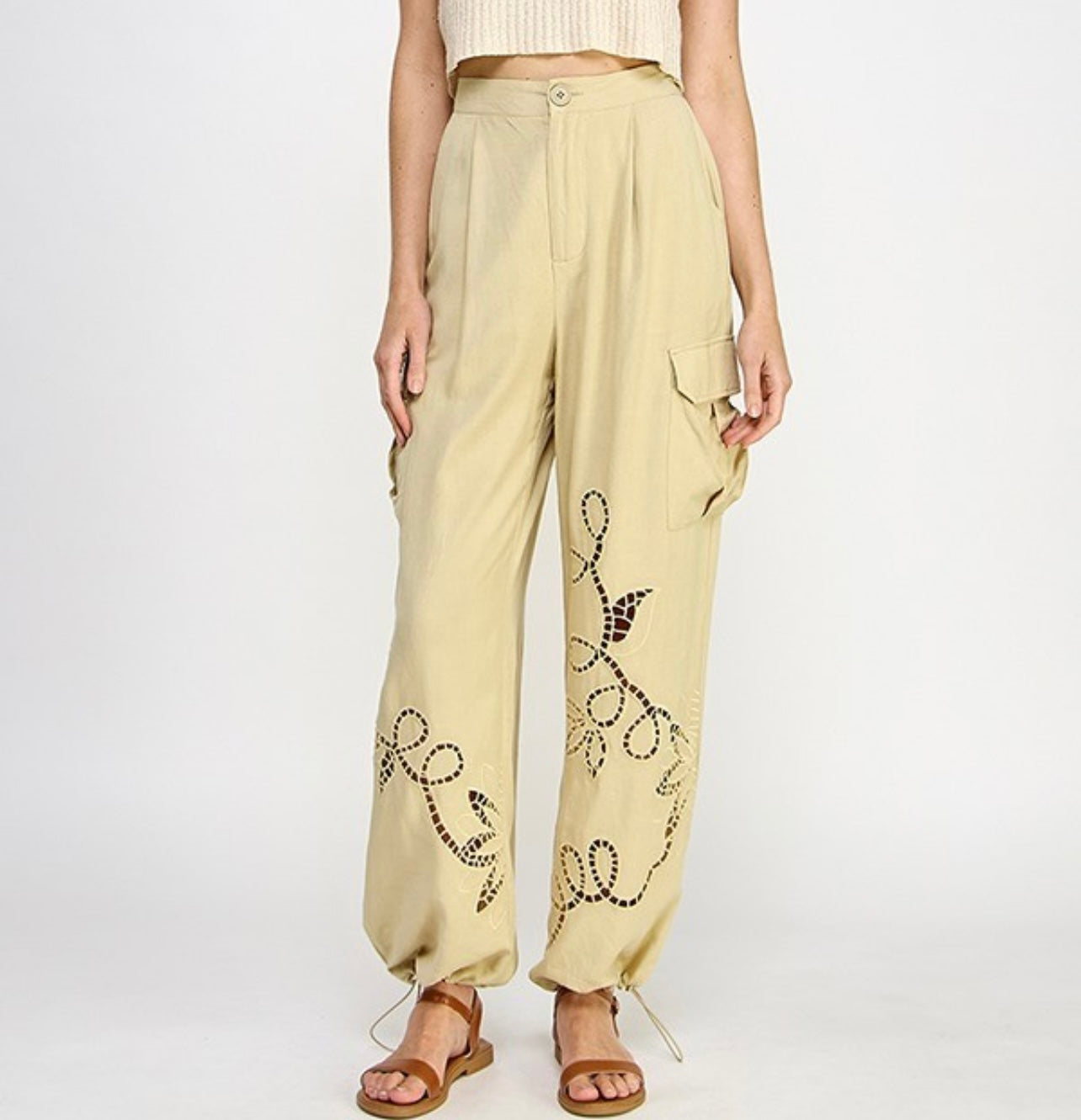 [CODEGRAPHY]★25SS★Washed embroidery artwork cargo pants MUSINSA | Codegraphy Washed embroidery artwork cargo pants_brown