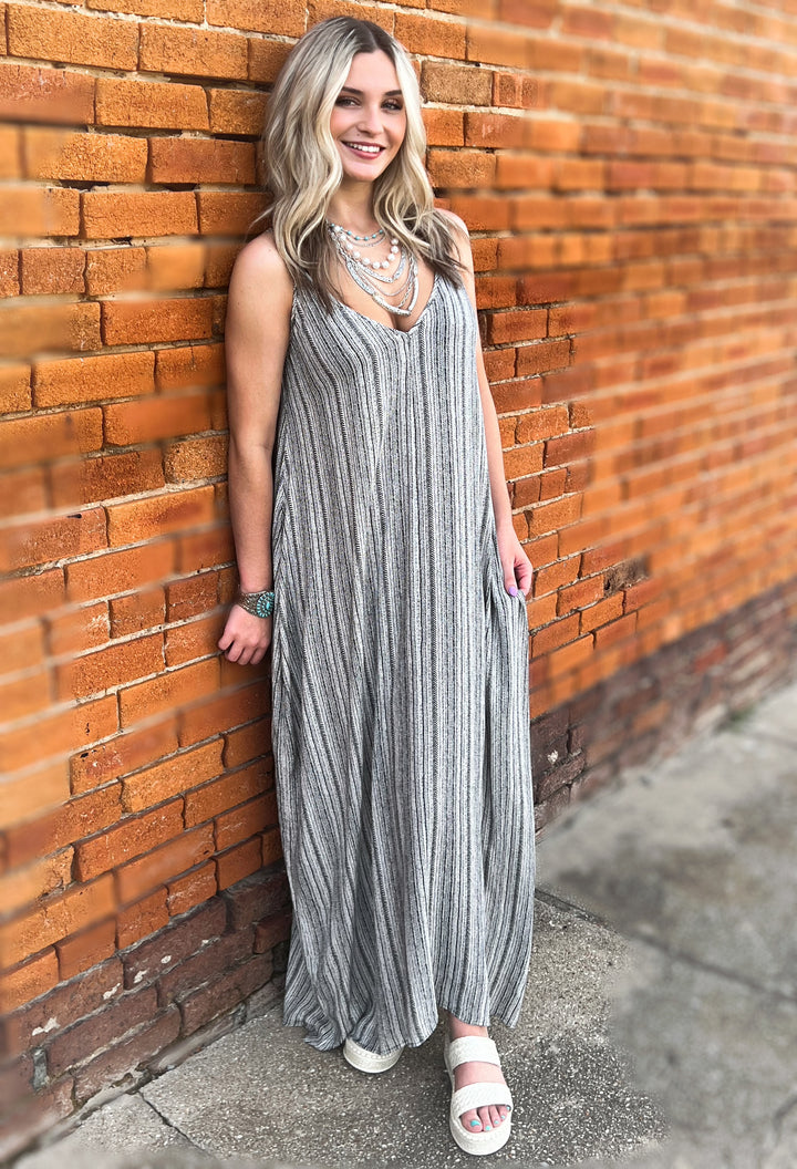 Strappy Paintstroke Maxi Dress