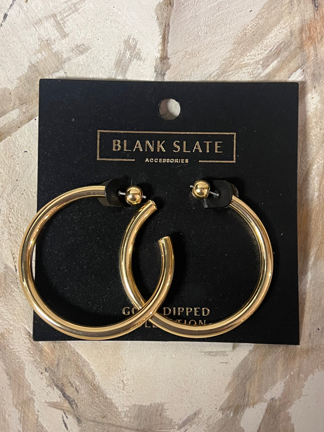 Tube Hoop earrings 45mm Gold