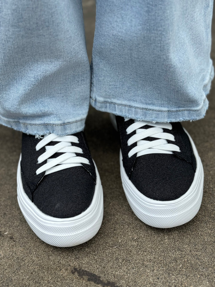 Glamorous Black Glitter Sneakers