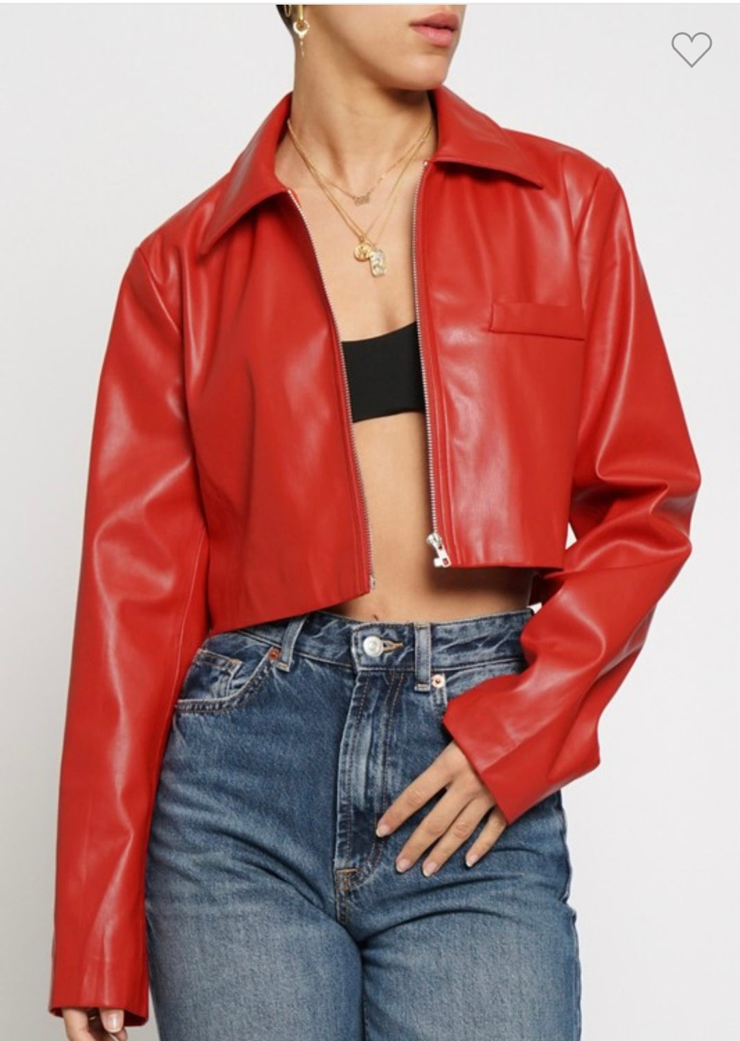 Red Leather Cropped Leather Jacket With Belt Cropped Burgundy Long