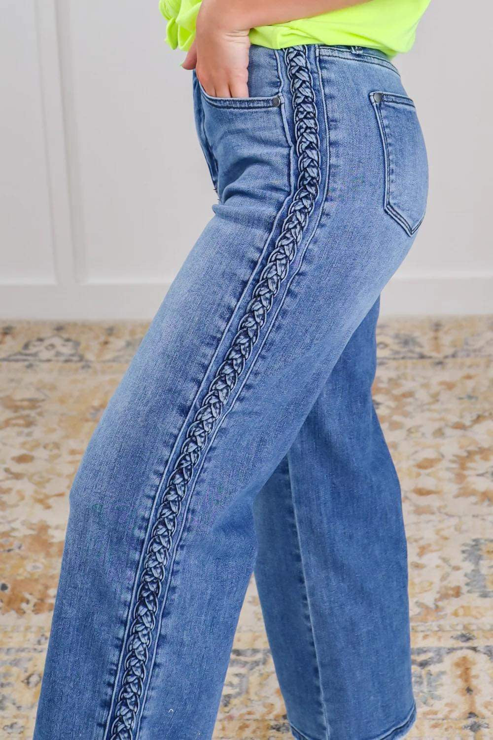 Judy Blue Cropped Braid Jeans