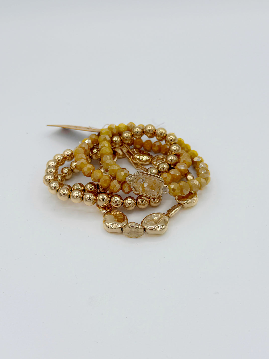 Yellow and Gold Multi Cluster w/Clear Stone