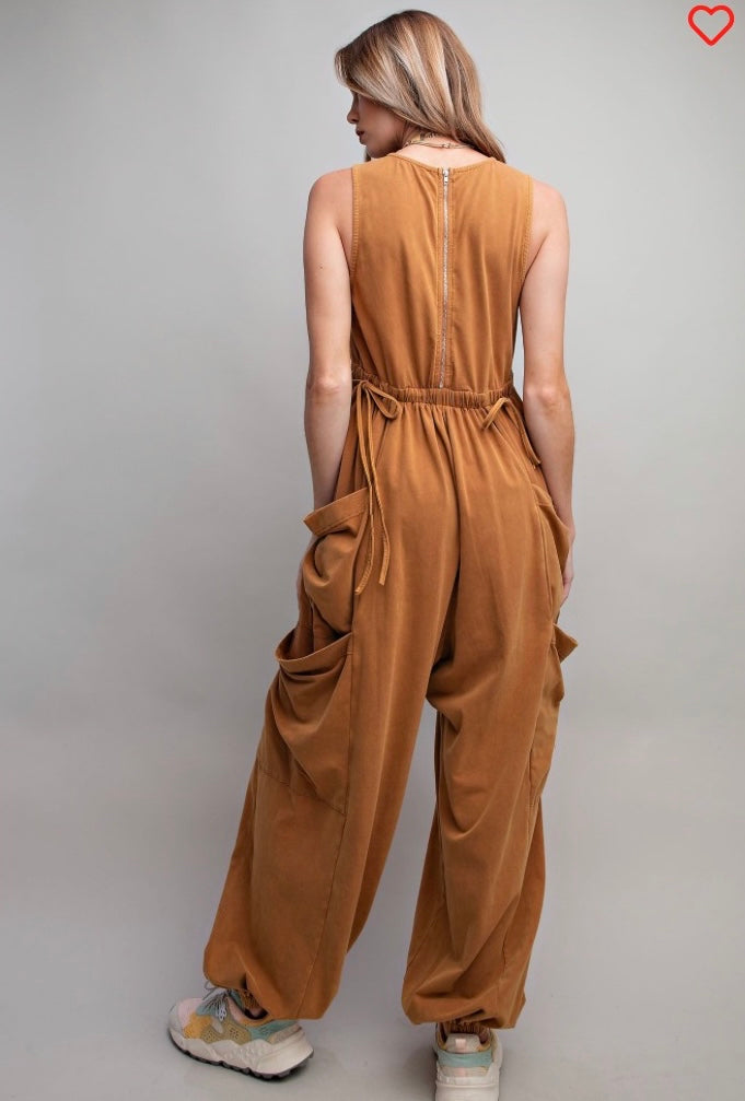 Walk This Way Jumpsuit in Camel
