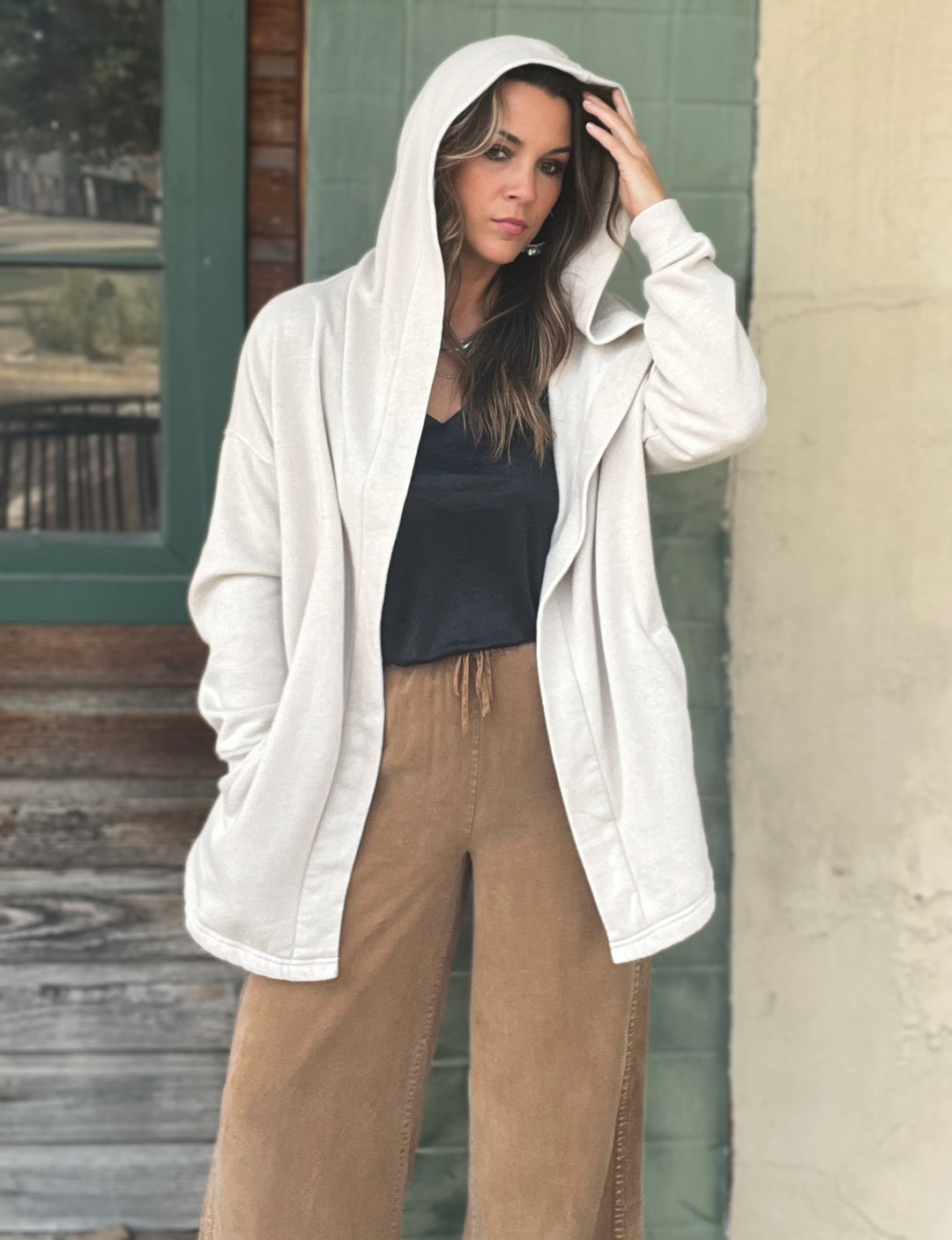 Memory Lane Fleeece Hooded Cardigan