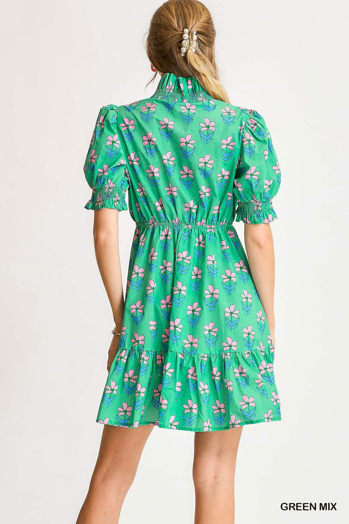 Ruffled Floral Babydoll Dress