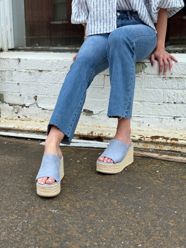 Vintage Blue Meimei Wedge Sandal