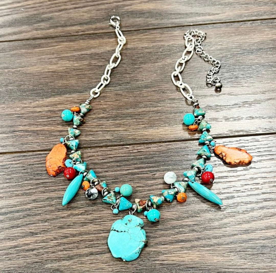 Gemstone and Turquoise Necklace