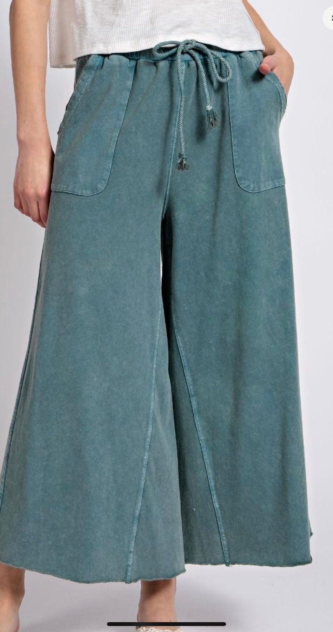 Signature Style Terry Knit Pants in Teal