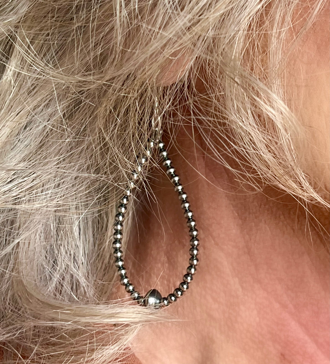 Navajo Style Pearl Earrings Sterling silver