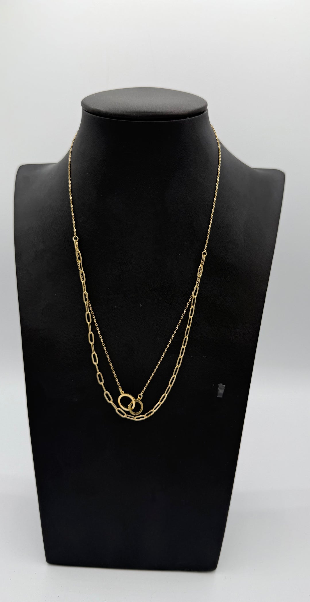 Gold Dainty Paperclip Layered Necklace