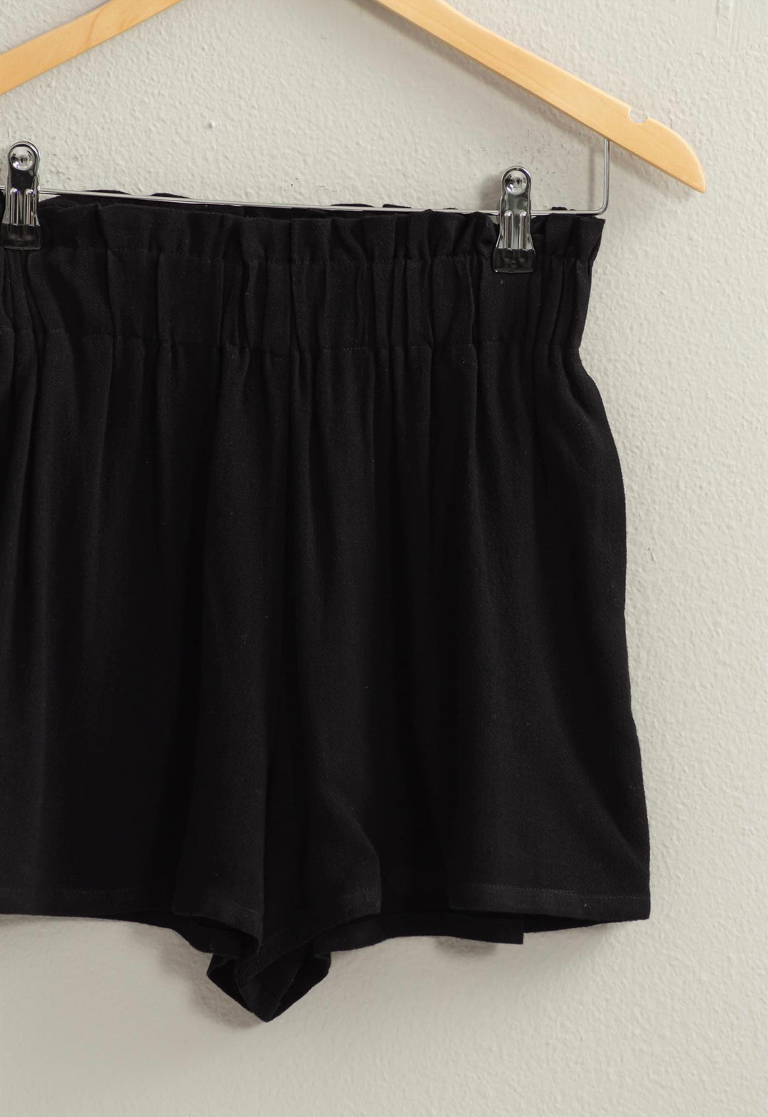 Elastic Waist Comfort Shorts Black