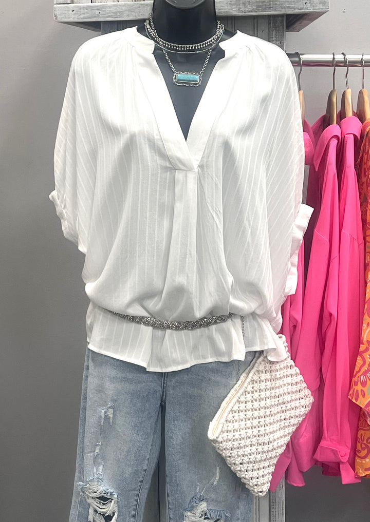 Oversized Cover Up V -Neck Top