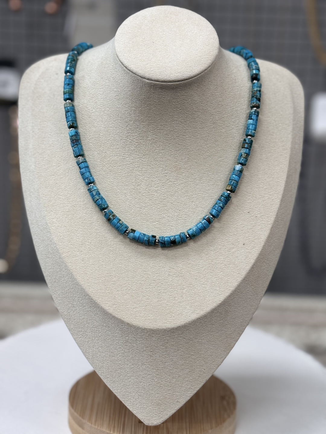 Turquoise Rondelle Gemstone Necklace