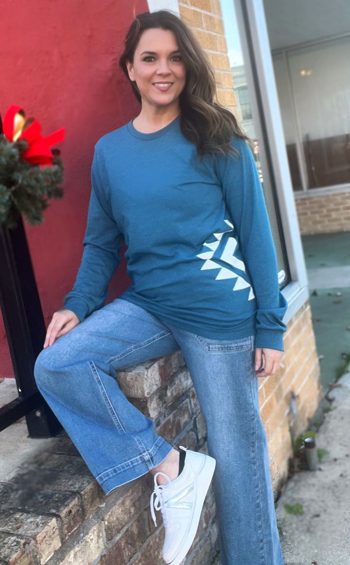 Take a Walk Long Sleeve Tee, Dark Teal