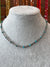 Natural Turquoise  Choker with Silver Seed Beads Necklace