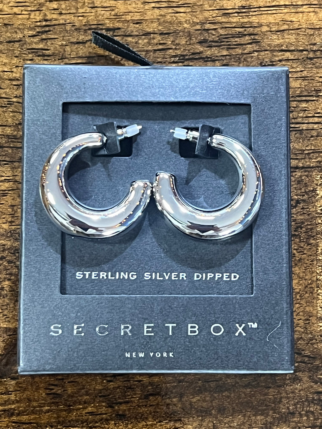 Silver dipped Gradually Tube Hoop Earrings