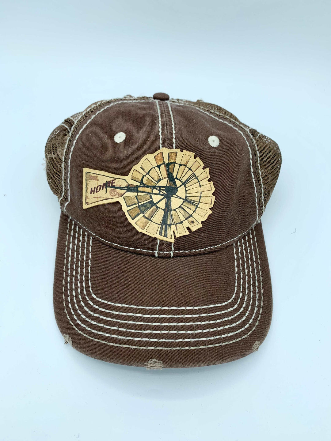 Home Wind Mill on Leather Patch Ball Cap