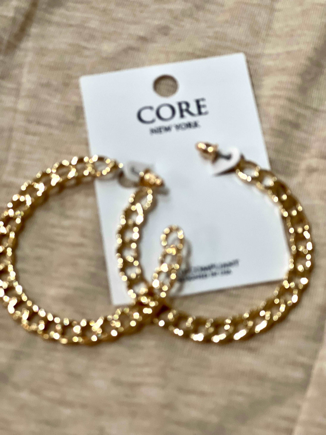 Faux Gold Chain Hoops