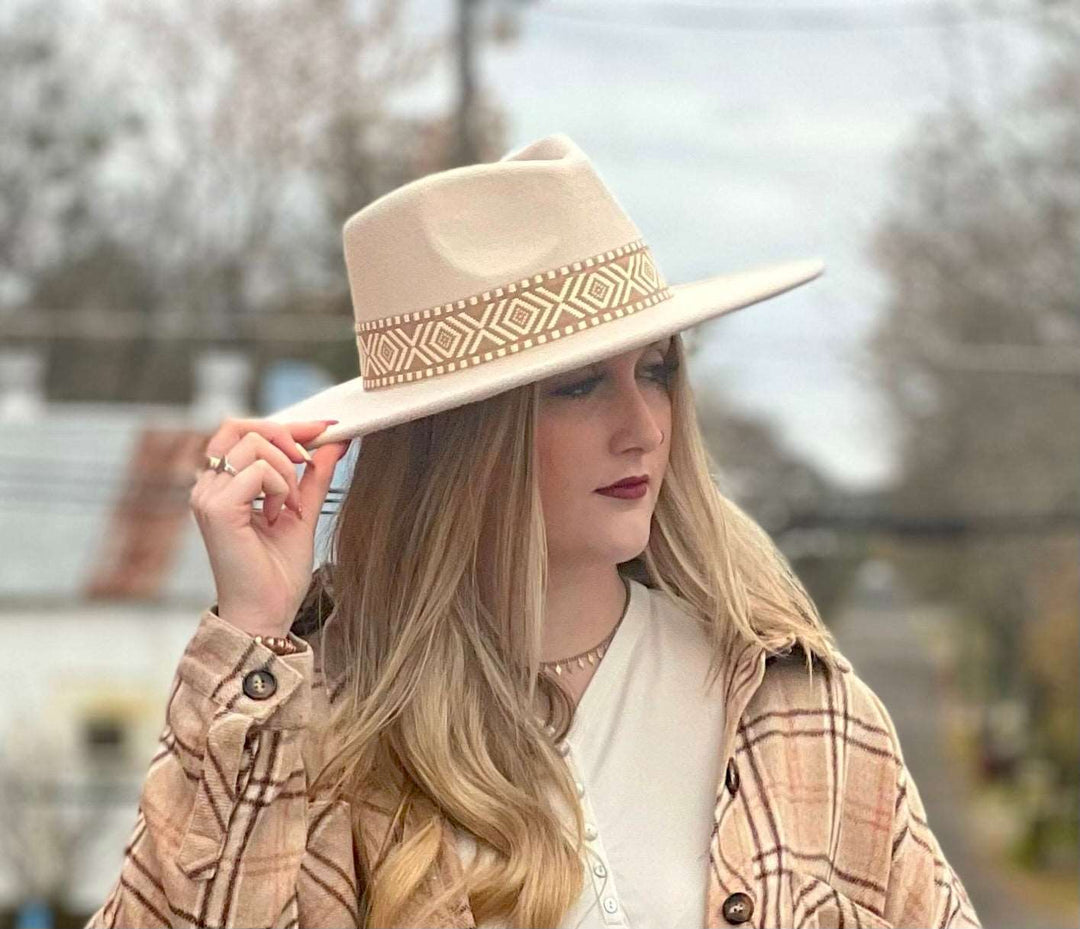 Out On The Town Fedora Hat Ivory