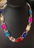 Multi Color Rectangle Rhinestone Necklace