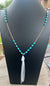 Gold Chain w/Turquoise Beads Tassel