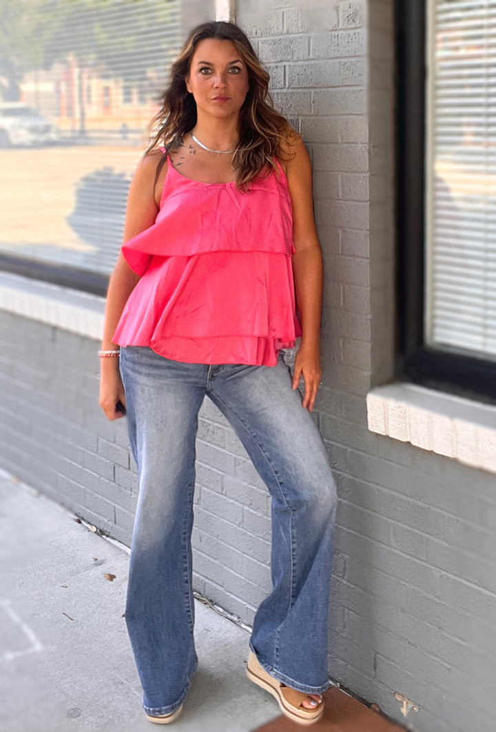 Rose Ruffled Tiered Top