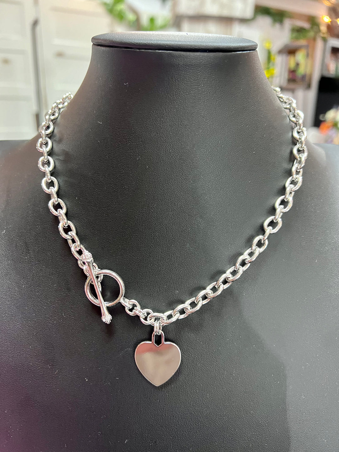 Silver Chain with Heart Necklace