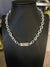Brushed Silver Bar on Chain Link Necklace